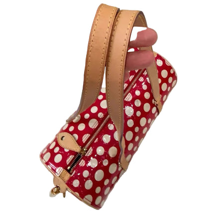 Louis Vuitton x Kusama Papillon 28 Red Polka Dots Patent Leather Handbag