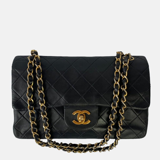 Chanel Classic Flap Vintage Black Lambskin Leather with 24k Gold Hardware, 1989-1991-Luxbags