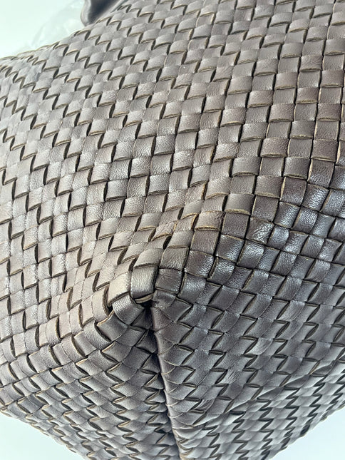 Bottega Veneta Cabat Tote Intreccio Leather Dark Chocolate Brown 40cm
