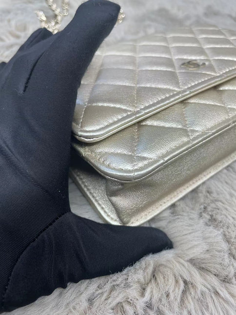 Sold Chanel Wallet on Chain WOC Gold Lambskin Leather