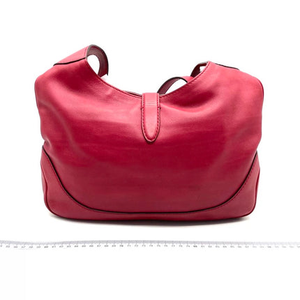Sac Jackie Soft moyen en cuir rouge bordeaux avec fermoir piston doré Gucci