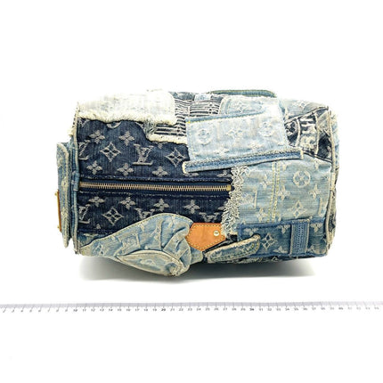 Louis Vuitton Patchwork Speedy 30 Blue Denim Handbag