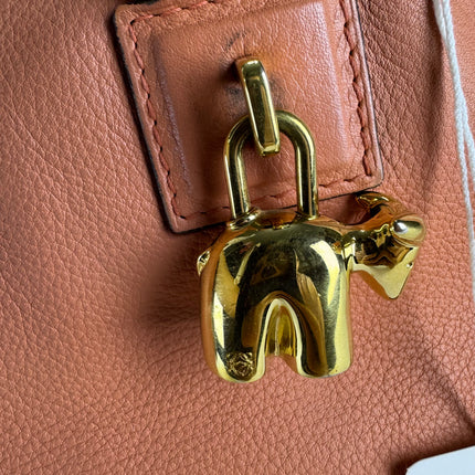 Loewe Amazona Medium 36 Light Coral Leather With Strap Goat Animal Lock