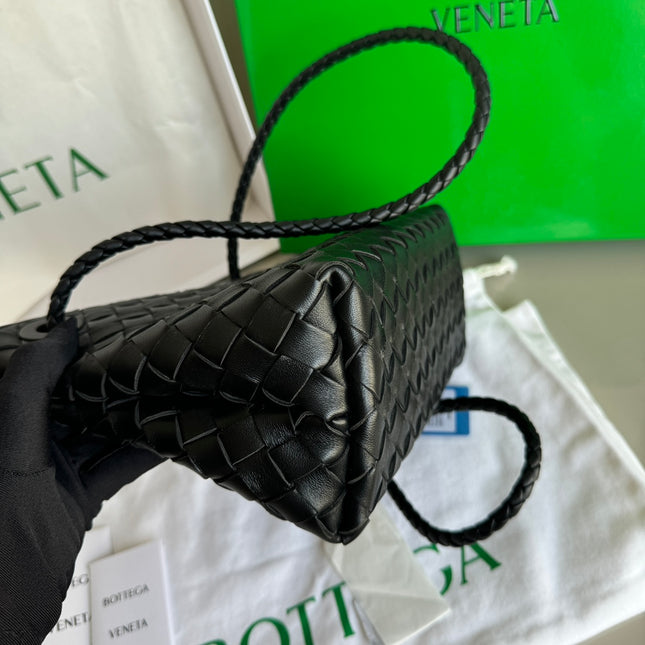 Sold Bottega Veneta Small Andiamo Black Intrecciato Handbag
