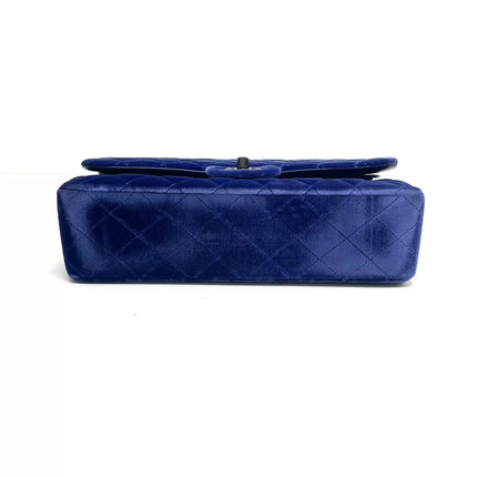 Chanel Classic Flap Medium Royal Blue Velvet Silver Hardware