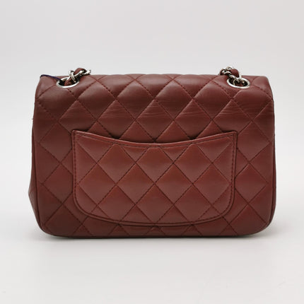 Chanel Classic Flap Rectangular Mini Burgundy Lambskin Silver HW, 2019