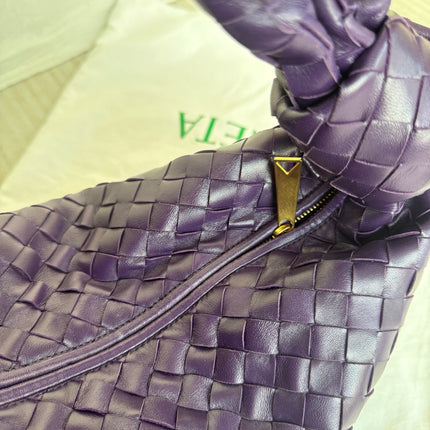 Bottega Veneta Jodie Small Purple Intrecciato Leather Gold Hardware