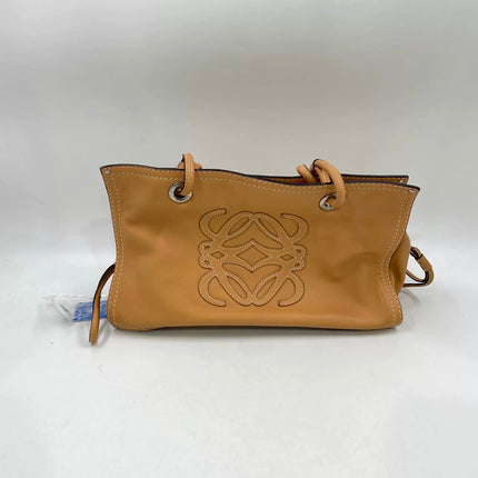 Loewe Anagram Love Logo Shopper Tote Camel Beige Medium 33cm