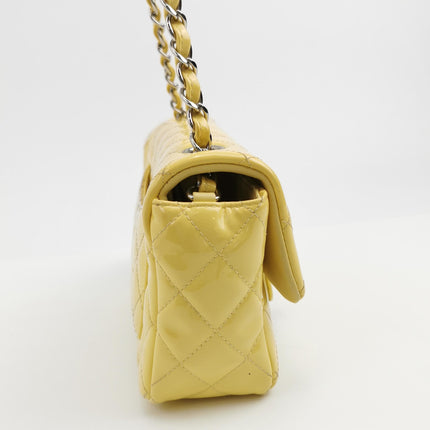 Chanel Classic Flap Rectangular Mini Yellow Patent Leather Silver HW, 2014-2015