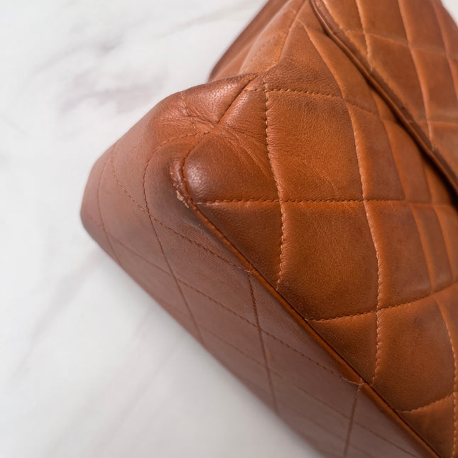 Sold Chanel Double Sided Classic Flap Caramel Leather Handbag