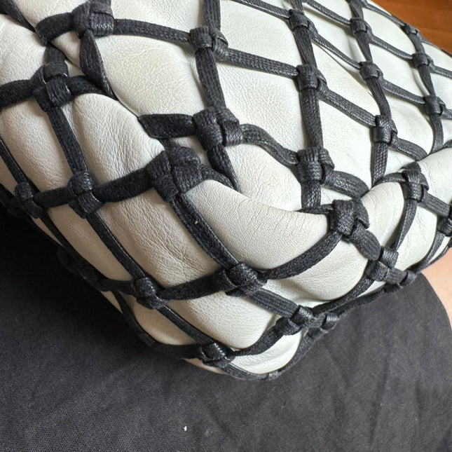 Chanel Lambskin Jumbo Canebiers Net Knots Flap White, 2011