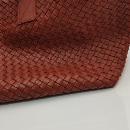 Bottega Veneta Cabat Large Intreccio Leather Tote Bag Brick Red 41cm