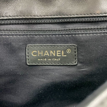 Chanel Classic Flap Medium Black Lambskin Leather Valentine Marine Charms