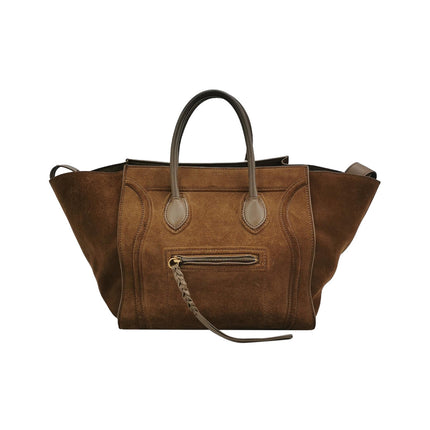 Celine Phantom Mini Dark Brown Suede Leather 30cm