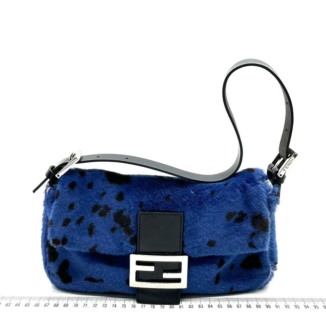 Sold Fendi Baguette Pony hair in leopard print Blue-Luxbags