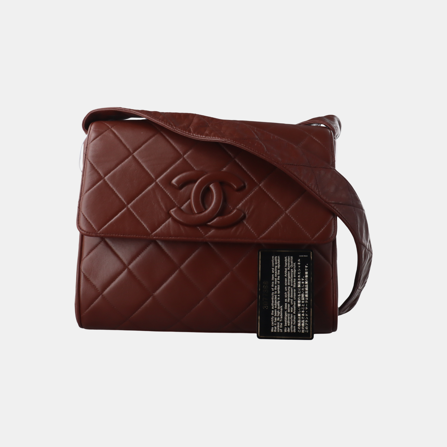 Chanel Vintage Quilted Flap Crossbody Messenger Bag Deep Burgundy Brow Luxbags