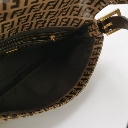 Sold Fendi Baguette Zucchino Monogram Brown Patent Leather