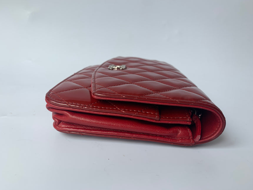 Sold Chanel Wallet On Chains WOC Timeless/ Classic Red Patent Leather