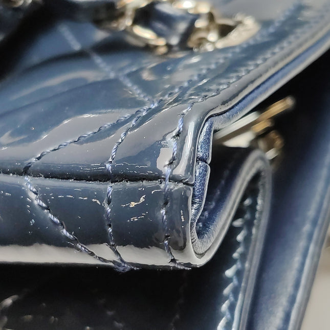 Chanel Coco Shine Small Tote Black Quilted Patent Leather Silver Hardware 2014-15