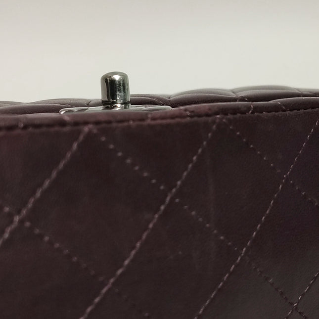 Chanel Timeless Classic Flap Medium Purple Lambskin Leather Silver Hardware 2011-2012