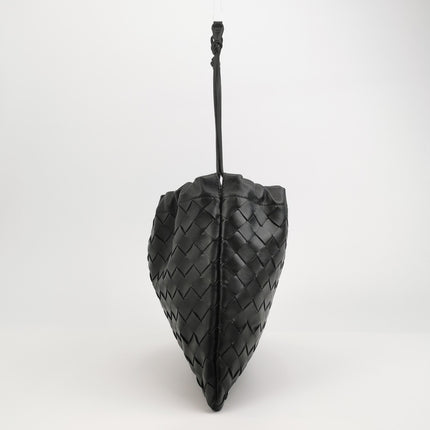 Bottega Veneta Dustbag Black Intrecciato Leather Shoulder Bag