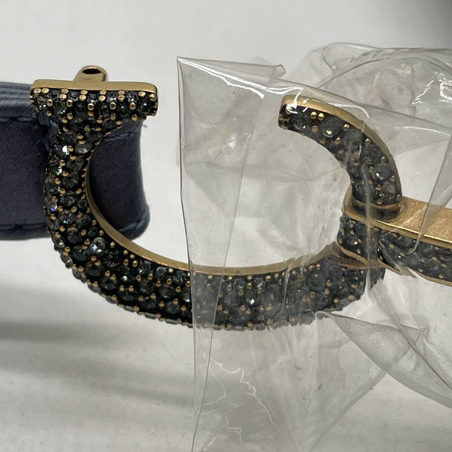 Sold Dior Saddle Mini Silk Blue with Crystal Embedded Buckles