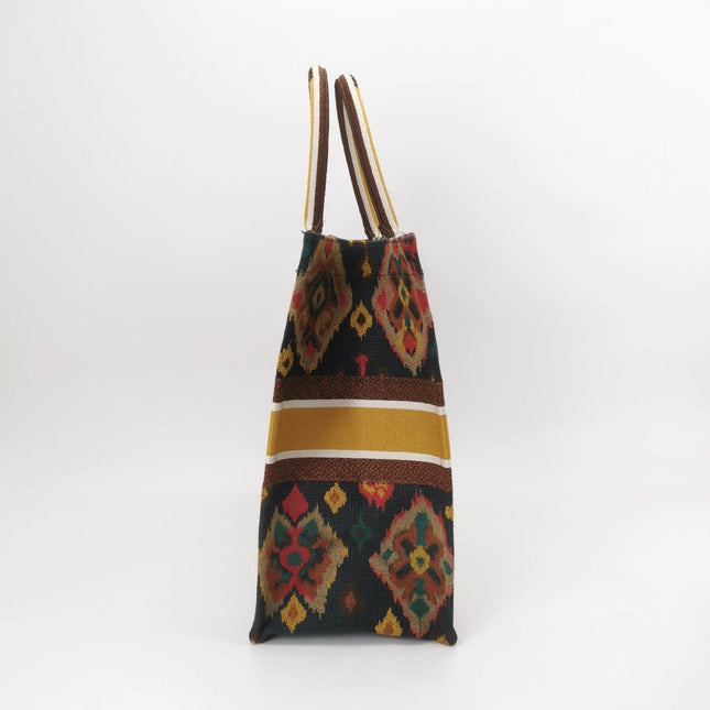 Sold Christian Dior Book Tote Large Multicolour Floral Motif Embroidered Handbag