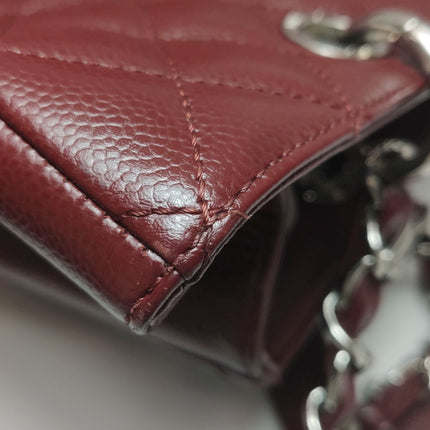 Chanel GST Grand Shopping Tote Burgundy Caviar Leather GM Silver Hardware
