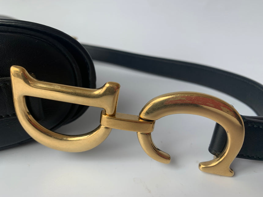 Sold Dior Saddle Medium leather Black Smooth Leather
