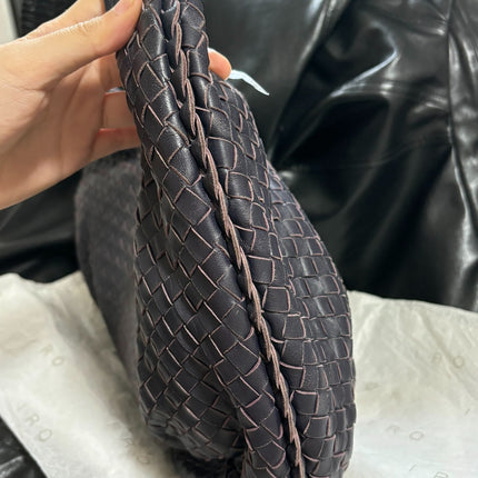 Bottega Veneta Belly Hobo Intrecciato Leather Navy Purple Inside 5077 Medium 40cm