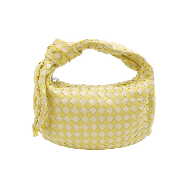 Bottega Veneta Teen Jodie Yellow White Checkered Intrecciato Leather