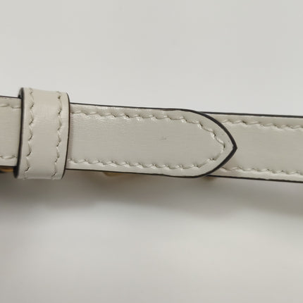 Gucci Bamboo 1947 Top Handle Bag Small White Box Leather Canvas Strap