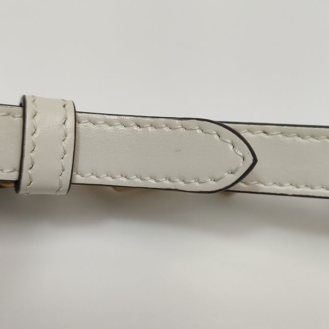 Gucci Bamboo 1947 Top Handle Bag Small White Box Leather Canvas Strap