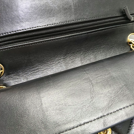 Chanel Timeless Classic Flap Medium Black Lambskin Leather Gold Hardware