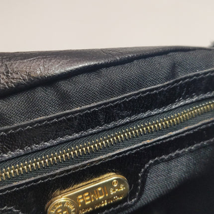 Fendi Mamma Baguette Black Ponyhair Calfskin Leather Shoulder Bag