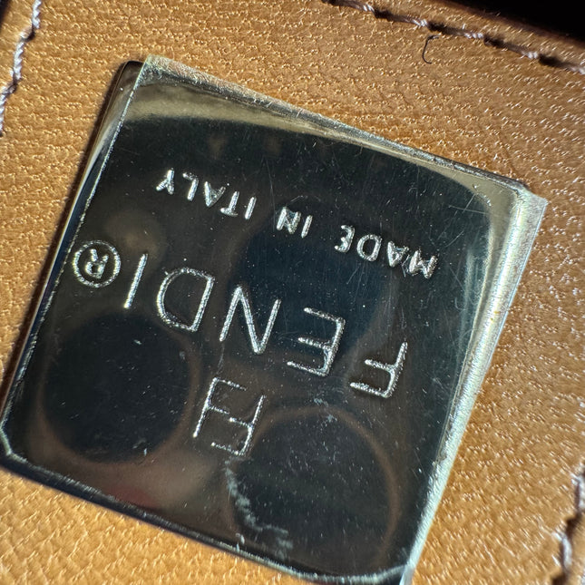 Fendi Mamma Baguette Beige Felt Fabric Silver Hardware Shoulder Bag