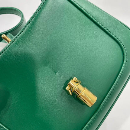 Gucci Jackie 1961 Mini Handbag in Green Leather with Adjustable Strap