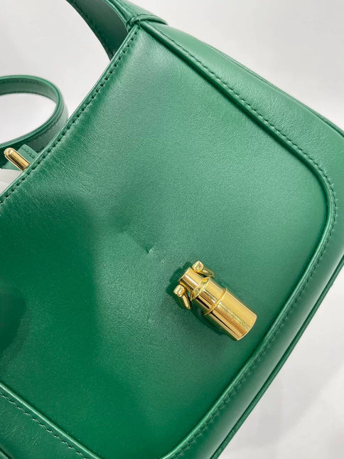 Gucci Jackie 1961 Mini Handbag in Green Leather with Adjustable Strap
