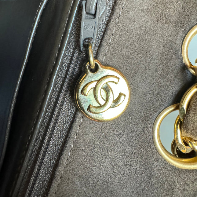 Sold Chanel Classic Flap Brown Suede Single Flap 24k Gold Plated Hardware