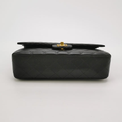 Chanel Classic Flap Medium 2016 Black Pixel Effect Calfskin Leather Gold Hardware