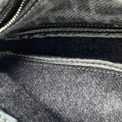 Fendi Baguette Bag Grey Wool Zucca Print Shoulder Bag