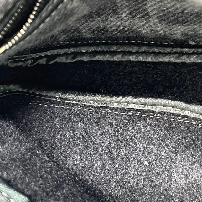 Fendi Baguette Bag Grey Wool Zucca Print Shoulder Bag