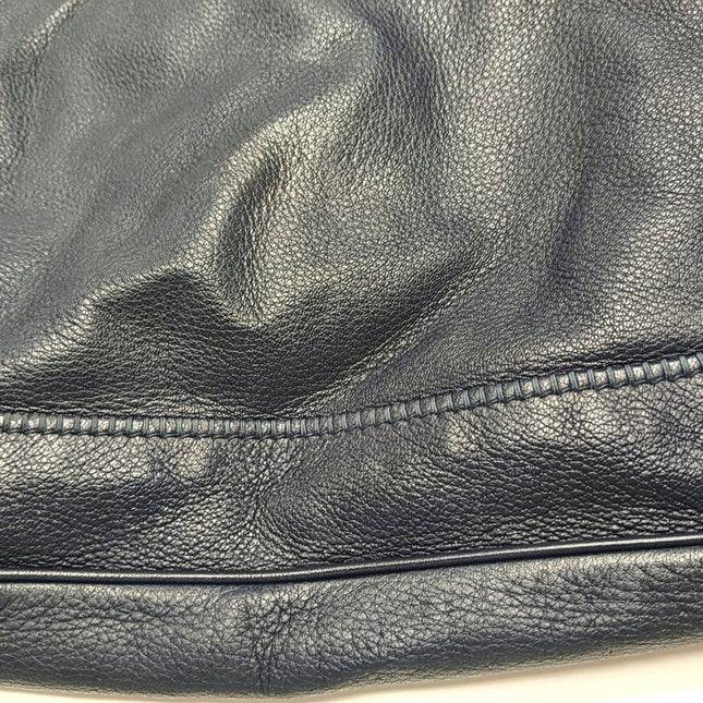 Gucci Jackie Soft Large Navy Leather Shoulder Bag With Strap