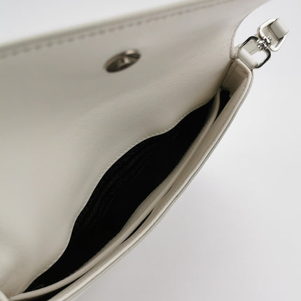 Prada Cleo Flap White Leather Shoulder bag