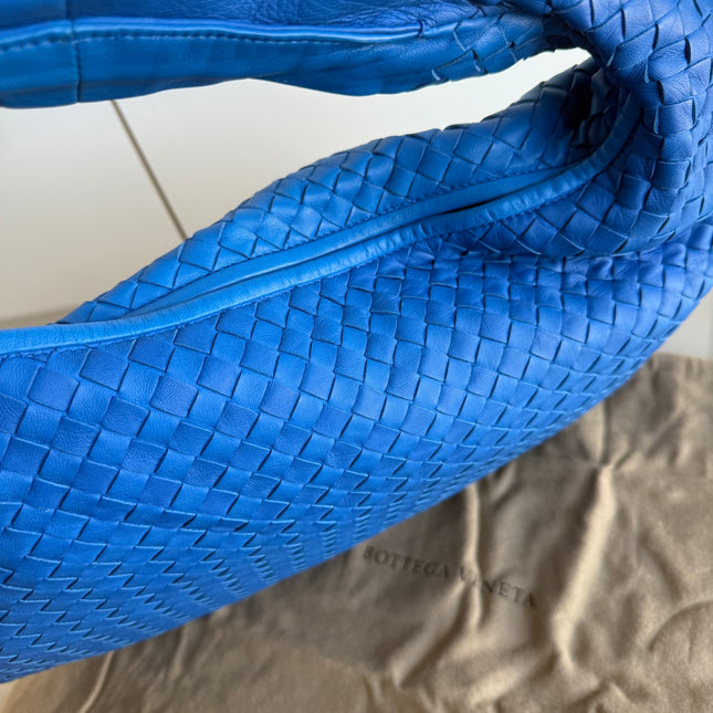 Bottega Veneta Veneta Hobo Medium Royal Blue Intrecciato Leather Bag 47cm