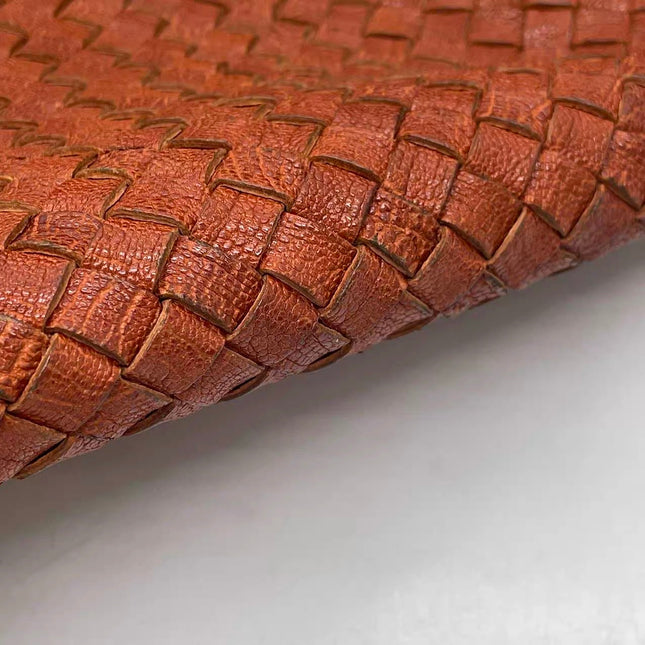 Bottega Veneta Cabat Tote Burnt Metallic Orange Intrecciato Leather 40cm
