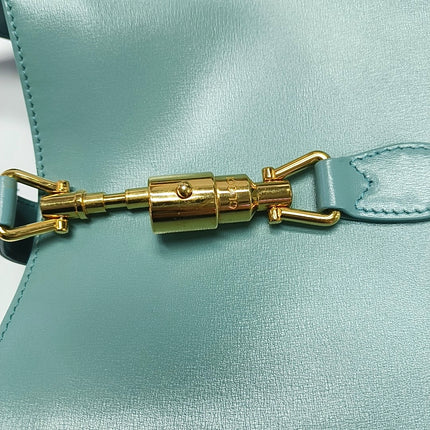 Gucci Jackie 1961 Small Blue Leather Bag with Adjustable Strap