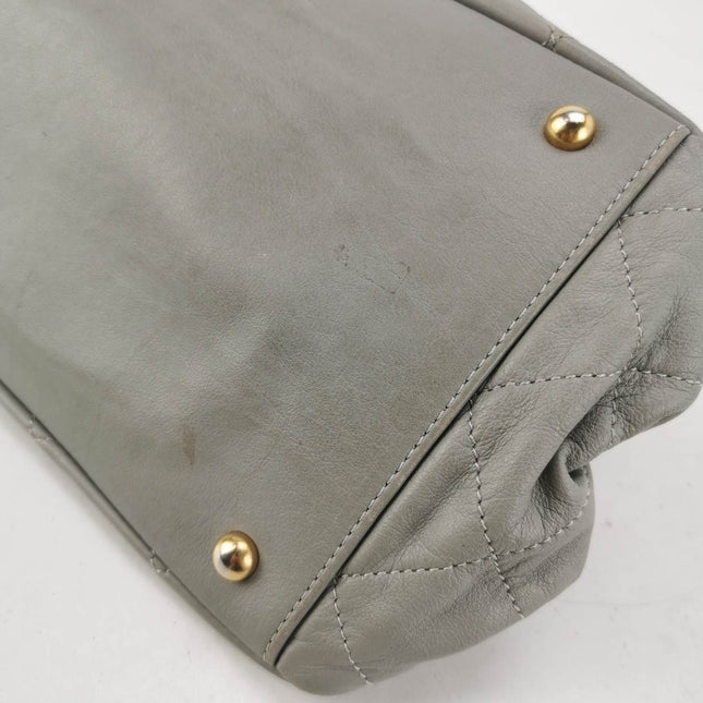 Sold Chanel 2012 In The Mix Shopping Tote Bag with Handle Grey Quilted Leather