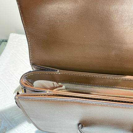 Gucci 1955 Horsebit Shoulder Bag Caramel Brown Small Leather