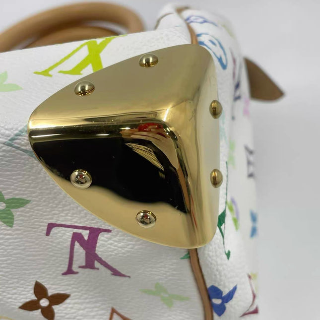 Louis Vuitton x Takashi Murakami Speedy 30 Lock White Multicolor